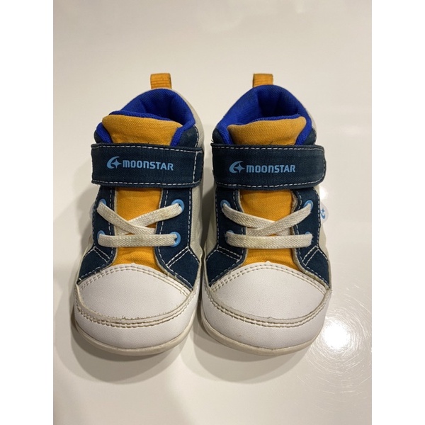 日本moonstar 月星機能童鞋 短筒護踝款 247系列 藍黃 二手