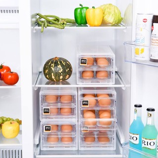 【嚴選SHOP】抽屜式雞蛋收納 24格廚房冰箱雞蛋盒 保鮮盒 塑料雞蛋格 廚房收納盒 食物保鮮盒 雞蛋托 【K033】