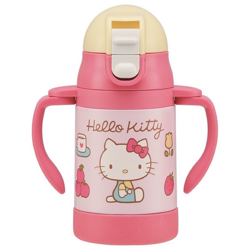 日本🇯🇵SKATER 三麗鷗 不鏽鋼保溫杯Hello Kitty兒童雙耳吸管學習杯 保溫保冷水壺 真空保冷240ml
