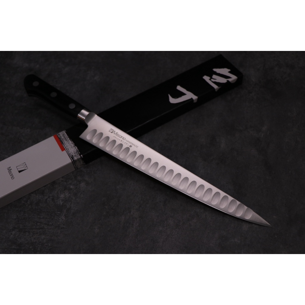 💖 Misono 💖【鉬釩不銹鋼 合板柄 雙氣孔筋引 24cm】日本刃物 廚房刀具 八煌刃物