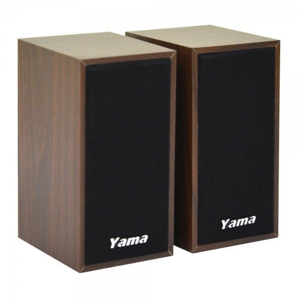 YAMA YA-2000 USB兩件式多媒體喇叭-棕 獨立音源調節器 3.5mm音源輸出 USB供電隨插即用