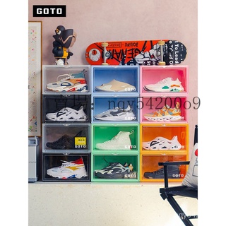 鞋櫃 玄關櫃 層櫃 邊櫃 收納櫃 抽屜櫃 櫃子 GOTO透明鞋盒 馬卡龍多色側開防氧化網紅收藏展示墻 防塵鞋櫃 收納盒