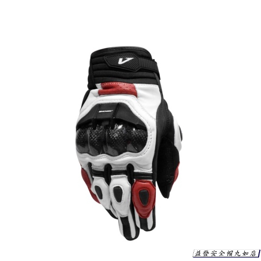 ∥益發安全帽九如店∥【ASTONE】LC01 (白紅) 短款 防摔手套 透氣 開放式護具 碳纖維 滑塊設計