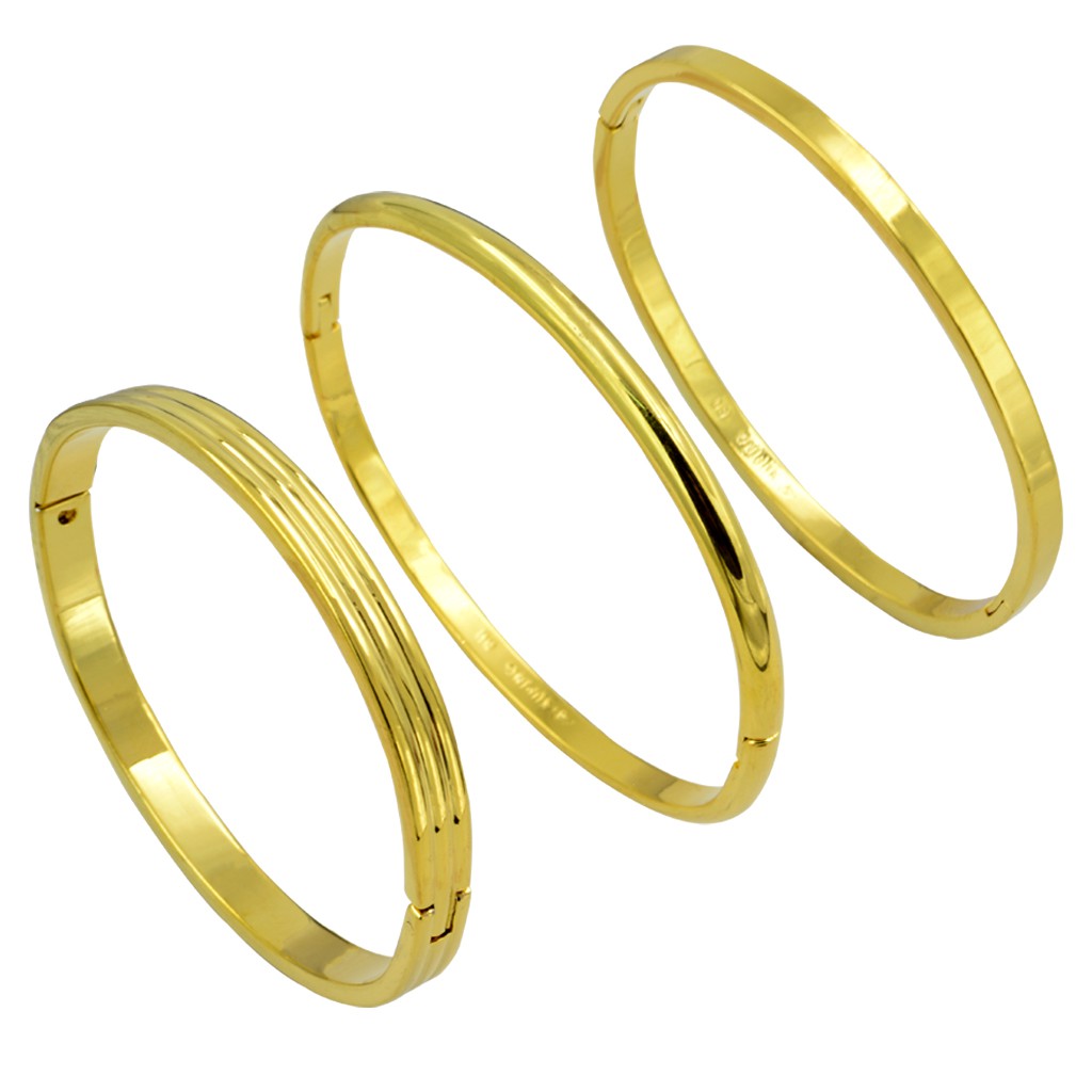 條紋 圓弧平面 仿黃金 手環手鐲『C3350』鍍24K金色 防退色 簡約款 仿金飾 艾豆