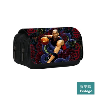 雙層筆袋NBA印花人物科比明星周邊筆袋學生筆袋 收納盒Kobe文具盒