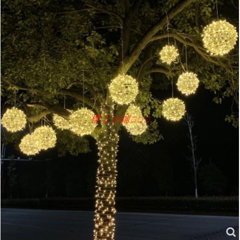 新年led掛樹木上的球燈藤球彩燈樹燈戶外庭院燈節日樹上裝飾亮化·櫻之小鋪🎈🎈🎈