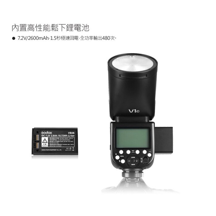 【控光後衛】 GODOX神牛 V1-F Kit  TTL 鋰電圓燈頭閃光燈套組 2.4G 公司貨