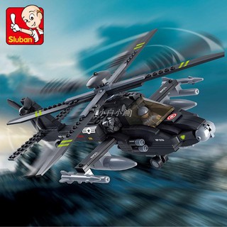 [小白小鋪] 『熱賣 』小魯班積木 B0511空軍部隊 阿帕奇 AH64 武裝直升機 293顆粒 與樂高相容 軍事
