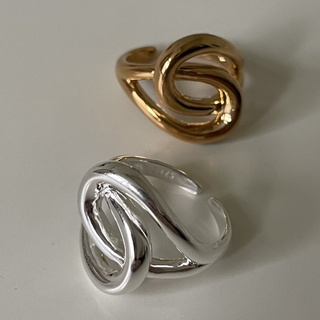 s925 thick shape open ring 正韓純銀 重磅曲線 開口戒指現貨