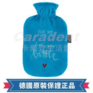 【卡樂登】德國原裝 Fashy 保固兩年 糖果色文字 毛套 注水式 熱水袋 冰水袋 2.0L #67342
