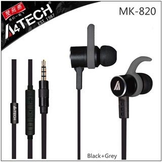 【A4 TECH 雙飛燕】高清入耳式耳機 MK-820 (黑灰)