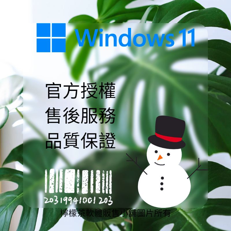 Windows 11永久序號‧一次賣斷‧終身使用‧支持重裝