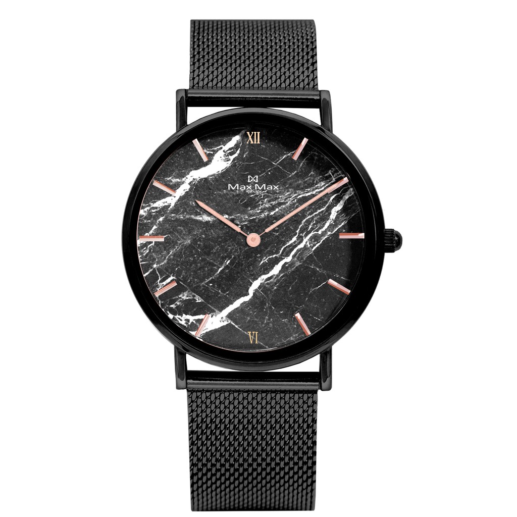 Max Max 大理石紋米蘭帶腕錶-黑 MAS7025-5