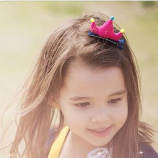 新款 韓版可愛立體皇冠造型棉布髮夾 寶寶女童頭飾