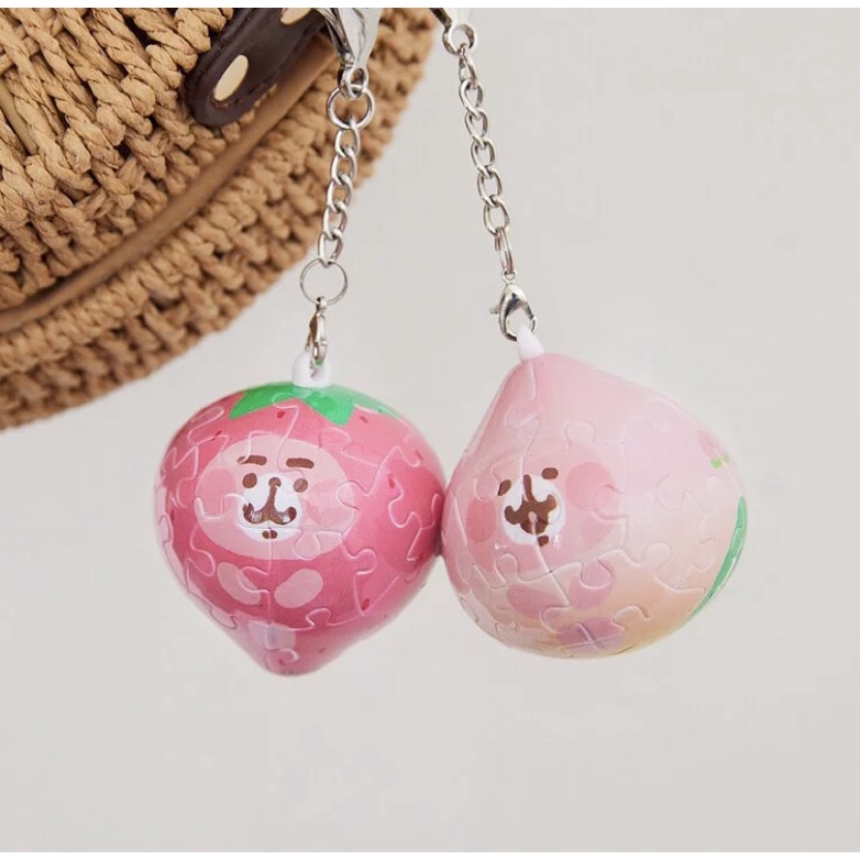 「預購」全新 PINTOO 鑰匙圈拼圖 卡娜赫拉的小動物系列 水果禮盒 草莓與水蜜桃 kanahei 可代拼 拼圖