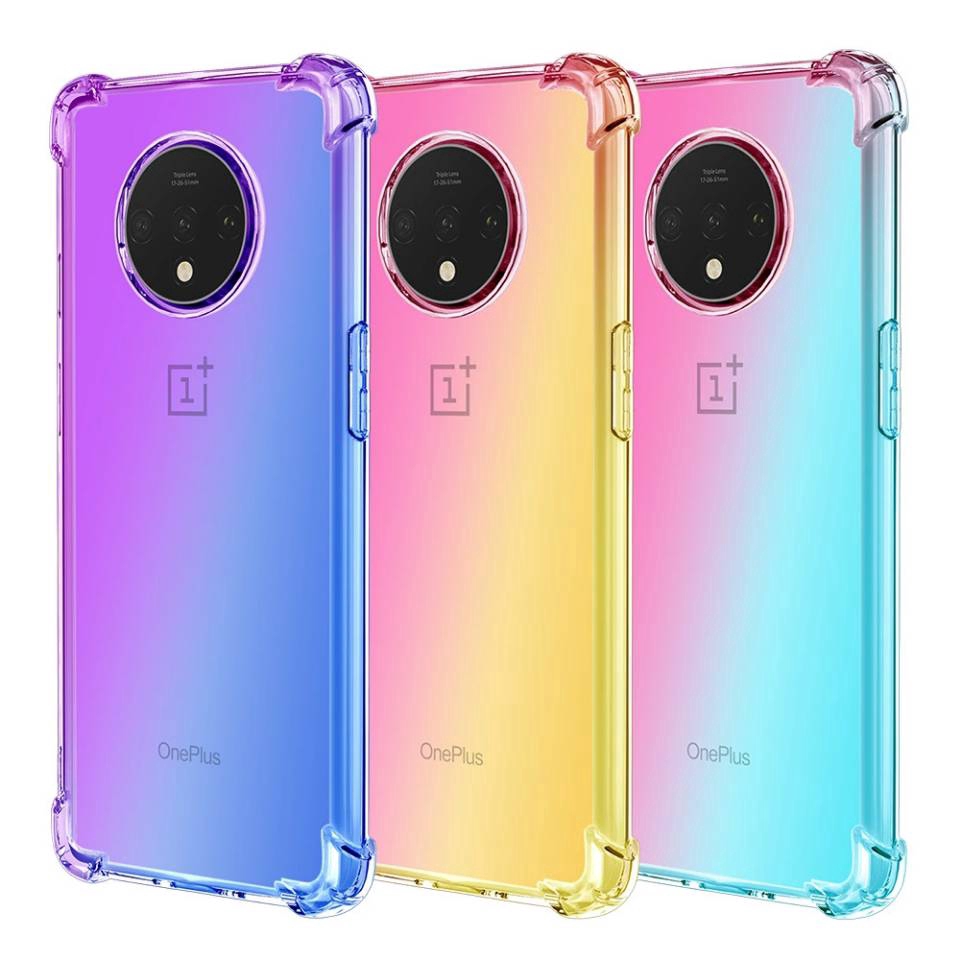 ONEPLUS 一加 7 Pro 7t 8 9 一加 8T 9R 透明軟後蓋漸變色 TPU 外殼