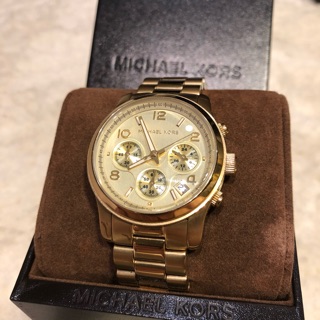 Michael Kors 專櫃不鏽鋼防水腕錶-金色/38mm
