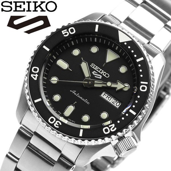 SEIKO全新原廠貨精工手錶新款精工5 SRPD51K1潛水機械鋼帶自動上鍊腕錶SRPD55K1-黑
