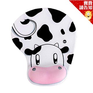 乳牛滑鼠墊 可愛乳牛護腕滑鼠墊 卡通 矽膠 造型滑鼠墊 立體滑鼠墊 滑鼠墊 防滑 辦公 遊戲 手腕 保護 【賣貴請告知】