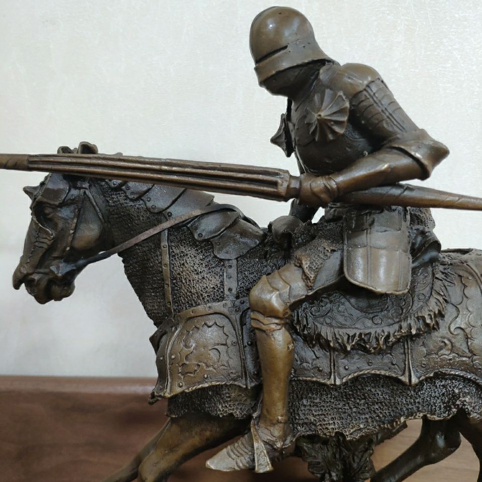 現貨新品騎士雕塑馬盔甲歐洲中世紀風格銅雕塑工藝品家居飾品禮品擺件 蝦皮購物