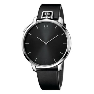 Calvin Klein-K3Z211C1時尚 酷型皮革腕錶黑/大4 8mm