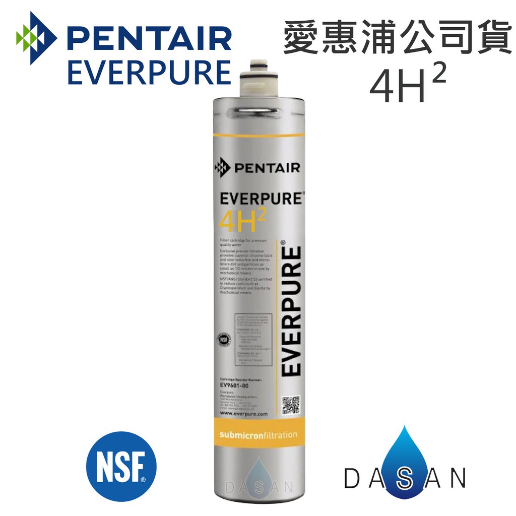 【台灣愛惠浦】EVERPURE 4H2 金色雷射標籤 原廠公司貨 加熱器專用濾芯 濾心 贈禮券 大山淨水