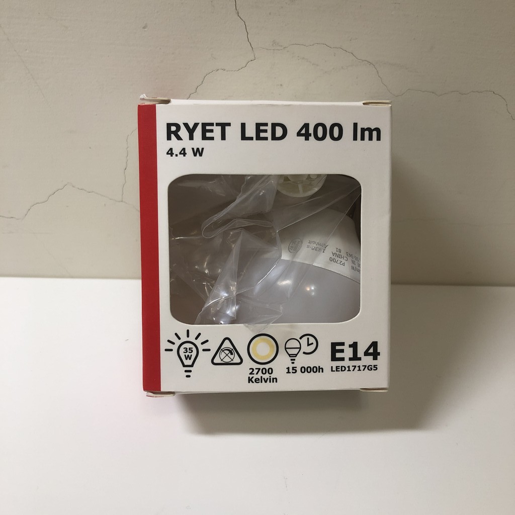 Ikea LED 燈泡【E14】暖色光2700K 球型 400流明