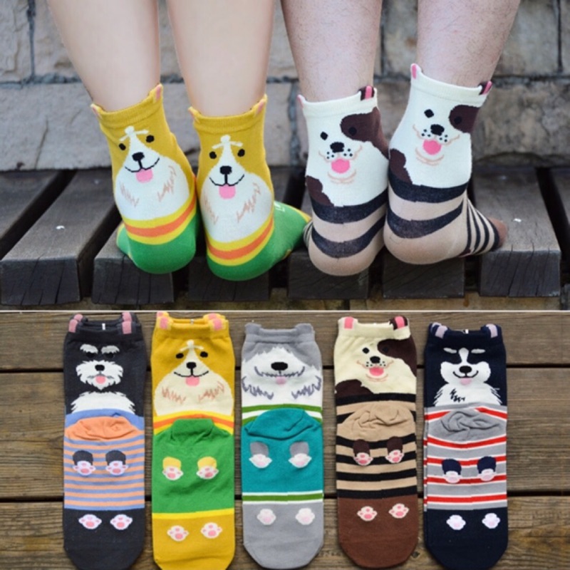 韓國賽級狗立體成人襪 情侶襪 卡通中筒襪棉襪 棉高檔襪子
