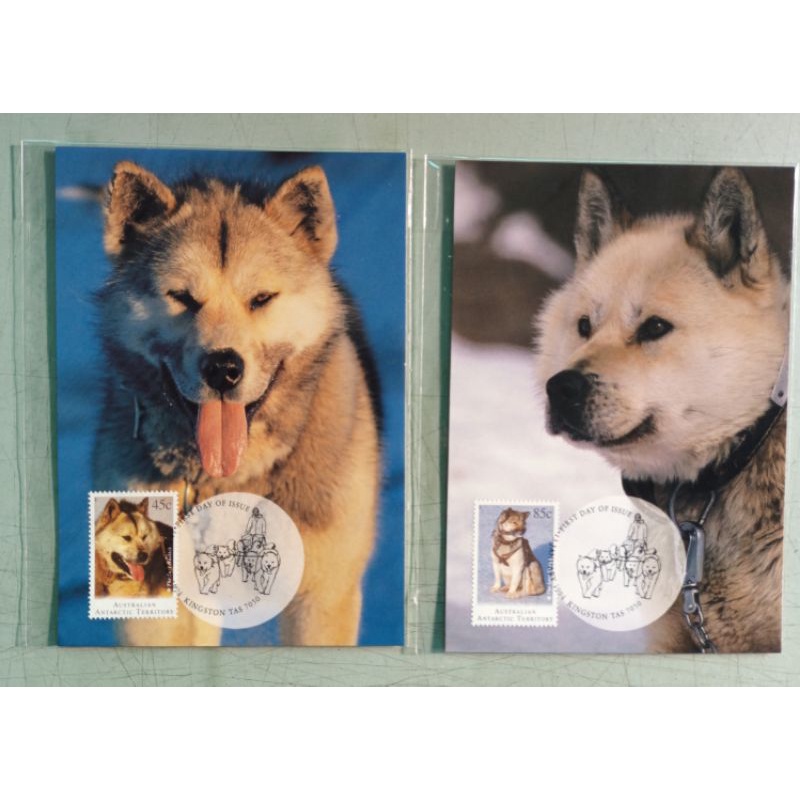 澳洲屬南極洲1994狗4全原圖卡。