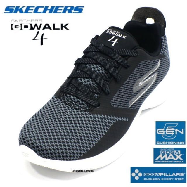 美國運動鞋品牌 SKECHERS 女款GO WALK4系列健走鞋 /慢跑鞋 /休閒鞋 (14914/BKW)