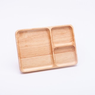 【生活工場】木質宣言橡膠木方型分隔餐盤 盤子 淺盤 餐具