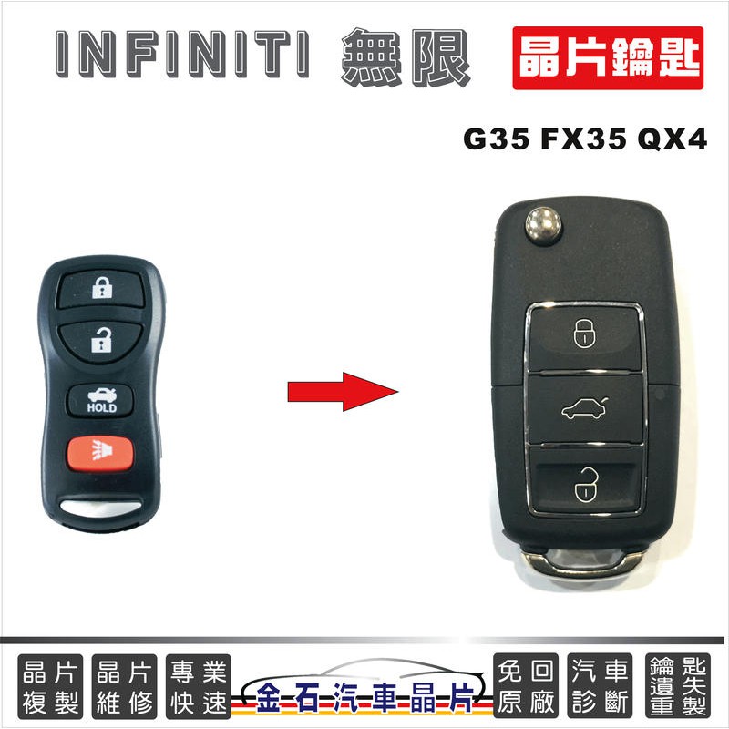 INFINITI 無限 G35 FX35 QX4 汽車配鑰匙 拷貝晶片 專業開鎖 鑰匙複製