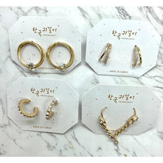 【臺灣現貨不用等】韓式造型耳環 純銀耳環 鑽戒 小鑽 時尚 飾品 配件 鑽石 簡約 百搭 快速出貨