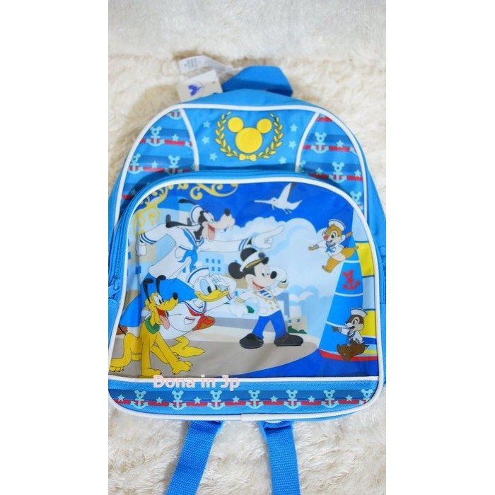 【Dona日貨】香港迪士尼樂園限定 米老鼠米奇唐老鴨高飛布魯托奇奇蒂蒂海軍風兒童專用 後背包/背包/書包 F33
