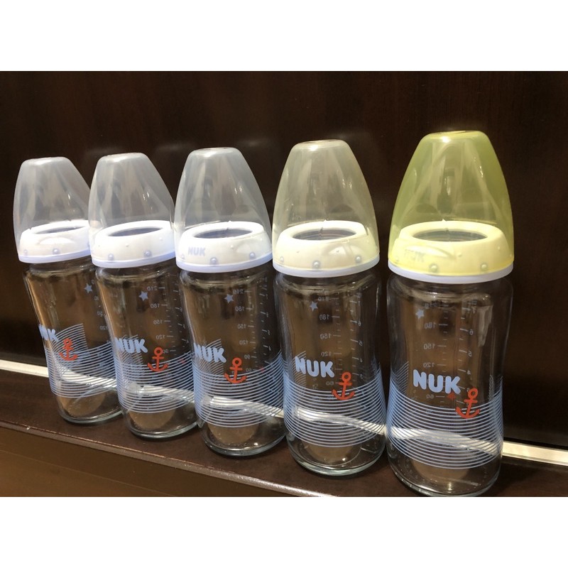 [特價出清］NUK 寬口徑玻璃奶瓶 240ml (初生.一般型)