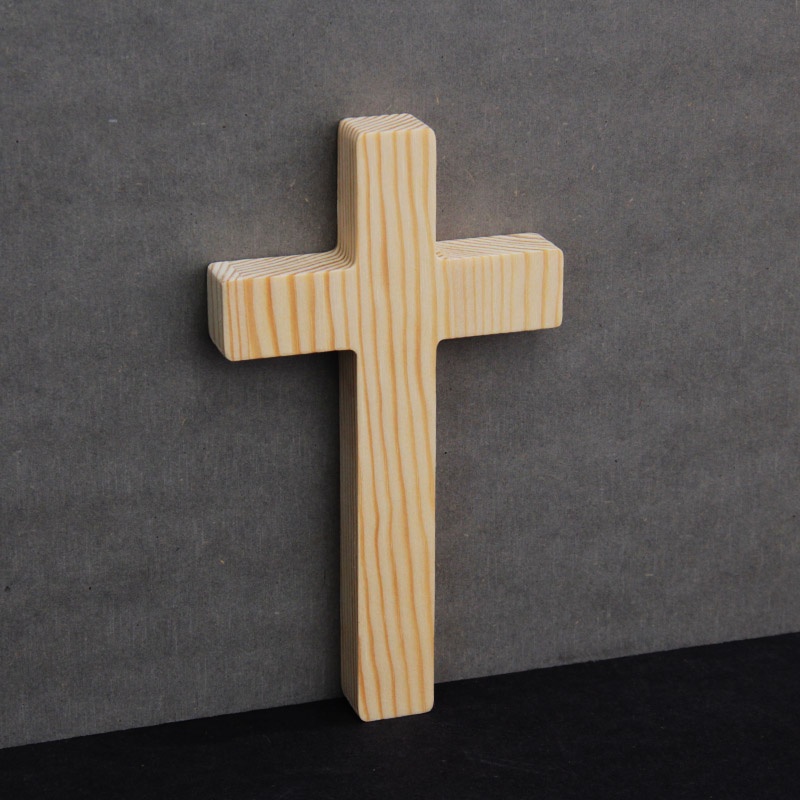 ❤as86❤十字架實木木質十字架家居擺件掛壁禮品小版十字架16厘米