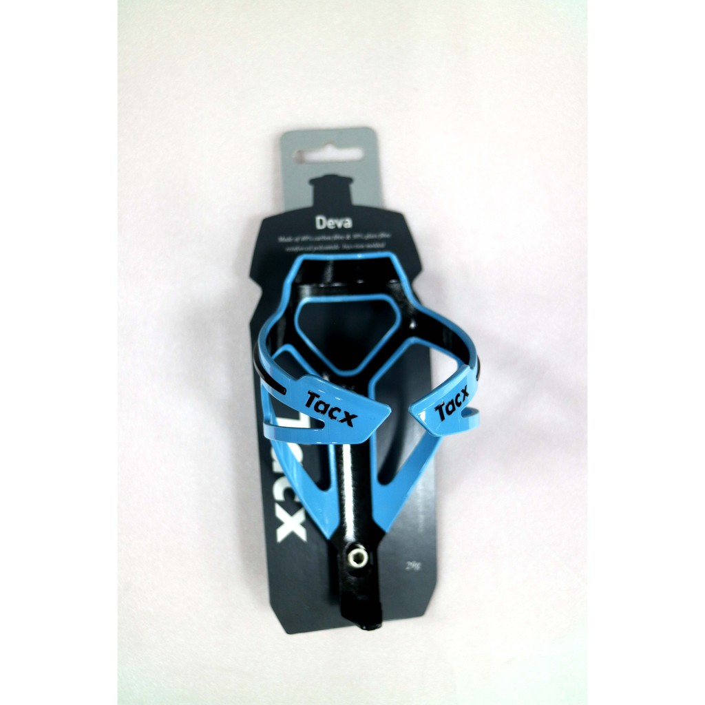 TACX DEVA 碳纖&amp;玻玻璃纖維複合水壺架 水藍色 吉興單車