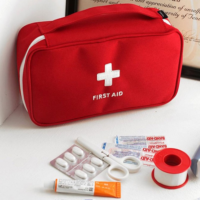 最低價 只要55元 大容量 FIRST AID 手提護理包 保健藥包 紅十字醫藥包 隨身急救包 隨身藥盒【963玩生活】