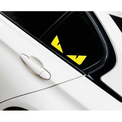 汽車個性創意潮牌小惡魔怪獸車貼黃眼睛反光安全警示車身趣味貼紙