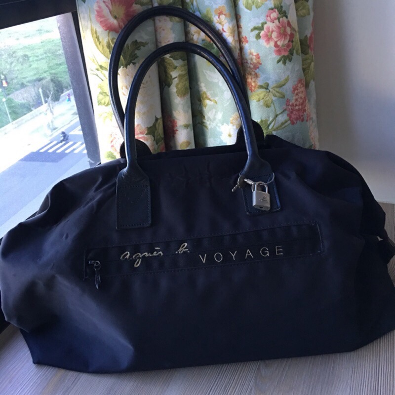 ☺♕大出清♕☺真品正品agnis b日本製Agnes b Voyage兩用鎖頭肩背包輕旅行包媽媽包行李袋