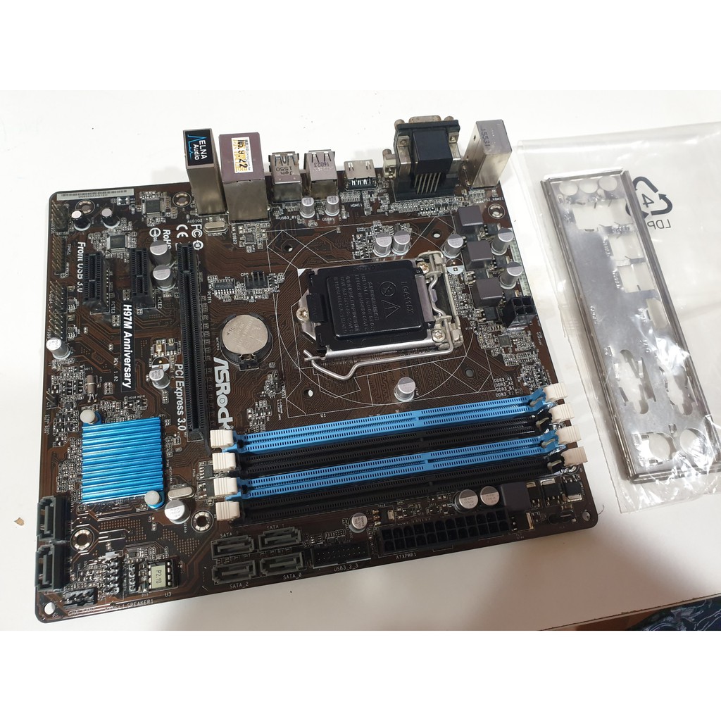 華擎ASROCK H97M Anniversary H97/全固態/良品/MATX/1150 主機板 4組DDR3