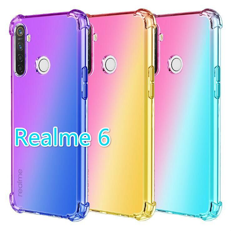 Oppo Realme 5 5i 6 6i/Realme 5 pro 四角防摔漸變手機殼