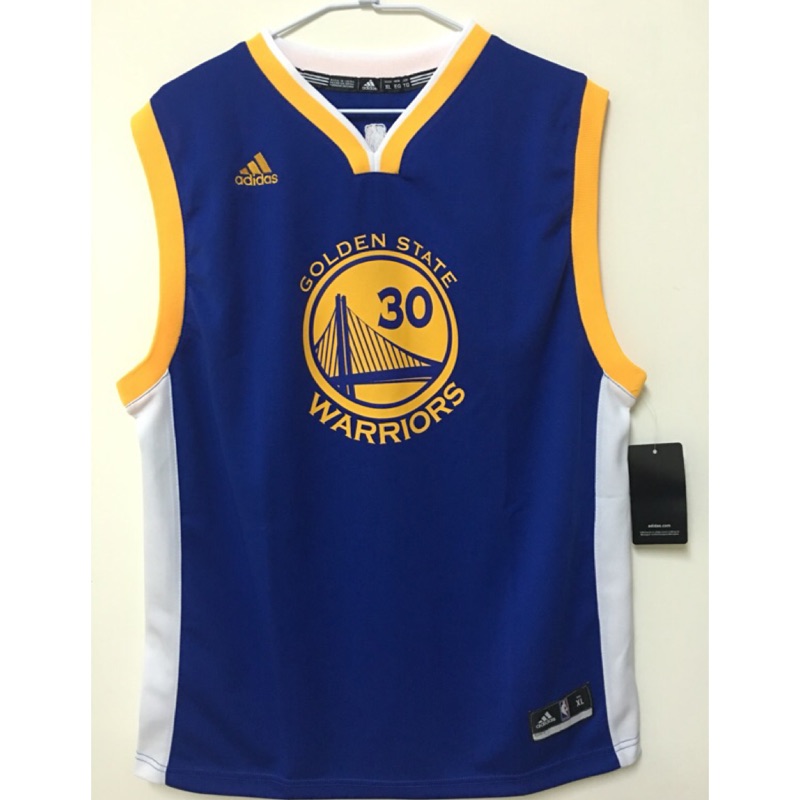Adidas  NBA  Warriors  Stephen  Curry  勇士客場  燙印  青年版球衣  YXL