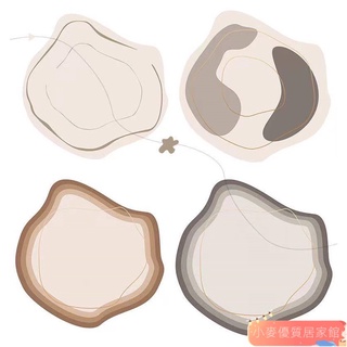 小麥 熱銷【可客製化】不規則圓形地毯 短毛水晶絨 客廳地毯 茶幾墊 圓地毯 電腦椅 臥 小麥 491H