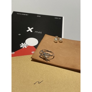 ::VVN_STUDIO:: 氣質組合款 淡水珍珠耳環純+銀蝴蝶結造型戒指