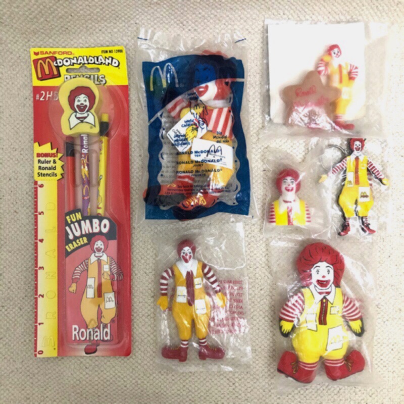 單售 80年代 90年代兒童餐玩具ronald 麥當勞叔叔美國區域玩具共7款全新原裝袋未拆封 蝦皮購物