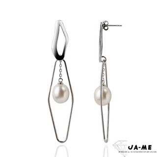 【JA-ME】925銀天然珍珠9*11mm耳環(時尚風格)