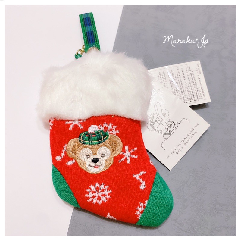 魔樂町JP日貨🎪日本海洋迪士尼園區 聖誕節限定 Duffy 達菲熊 聖誕襪 收納袋 手機袋 可掛在包包上當吊飾噢！