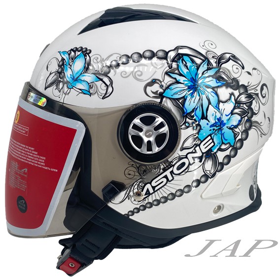 ASTONE MJS AS7  白/藍 半罩 雙鏡 安全帽 輕量 全可拆洗