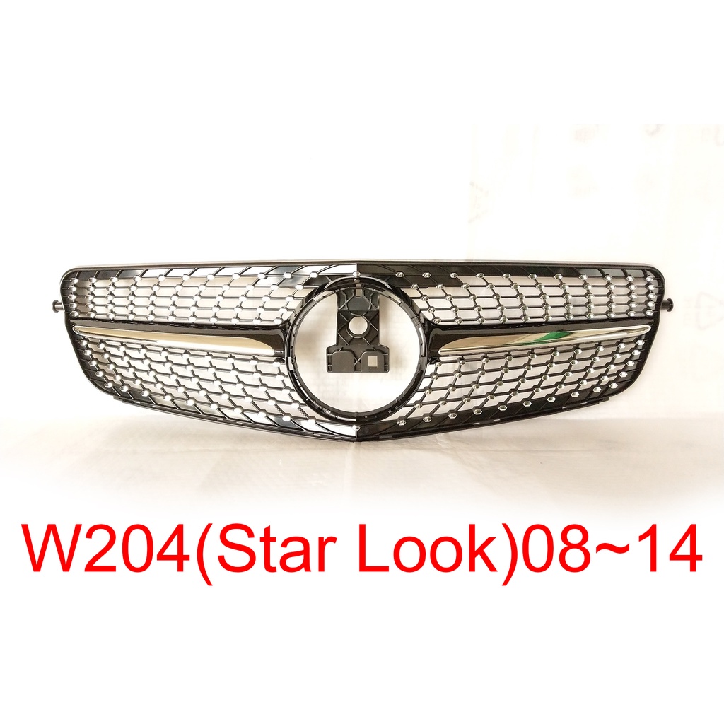水箱罩 Star Look 滿天星水箱網 鼻頭 光澤亮黑色 汽車改裝 適用於 08-14 W204